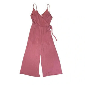 Sienna Sky Dusty Rose Jumpsuit XS - Chic Wrap Top with Wide-Leg Pants- Flowy